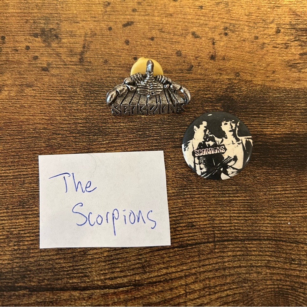 VTG 80’s The Scorpions Pinback Concert buttons pins hard Rock metal enamel